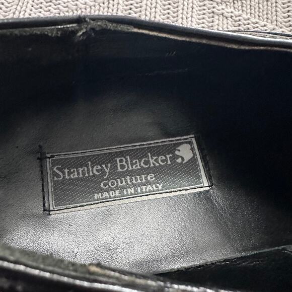 Stanley Backer black Italian leather lace up oxfords size 10.5 main image 2
